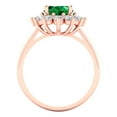 thumbnail image 4 of Halo Engagement Ring for Women - 2.72ct Simulated Emerald in 18K Rose Gold Promise Ring, 4 of 6