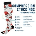 thumbnail image 2 of FORMRS Womens Knee High Socks Casual Long Thick Travel Daily Wear, 2 Pairs, Red Santa Hats Pattern, 2 of 6