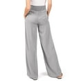 thumbnail image 4 of Love Tree Womens Smocked Waist Wide-Leg Tencel Summer Pants  (Gray, Large), 4 of 4