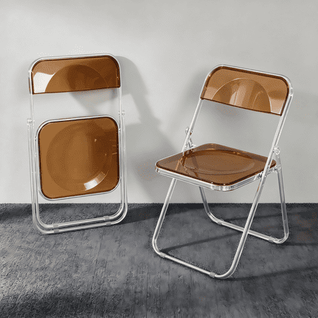 BTFYOU Cute Scallop Back Desk Chair PU Leather Armless Adjustable Rolling Vanity Chair Ergonomic Swivel Computer Chair for Bedroom & Office Use Set of 2 Brown
