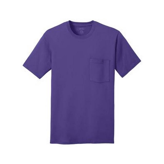 Port & Company T-Shirt à Poche 100 % Coton - Violet - Petit