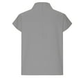 thumbnail image 5 of Hot days, bold styles Olyvenn Cotton Linen Tops for Women Dressy Cap Sleeve Loose T Shirts Solid Color Turtleneck Casual Work Tunic Blouses Gray L, 5 of 6