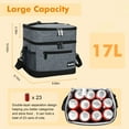 thumbnail image 4 of Clearance! Tirrinia Insulated Lunch Bag for Women Men, Double-Layer Leak-Proof Reusable Lunch Box for Adult, Student, Lunch Cooler Tote for Office Work, Back to School, Charcoal, 4 of 8