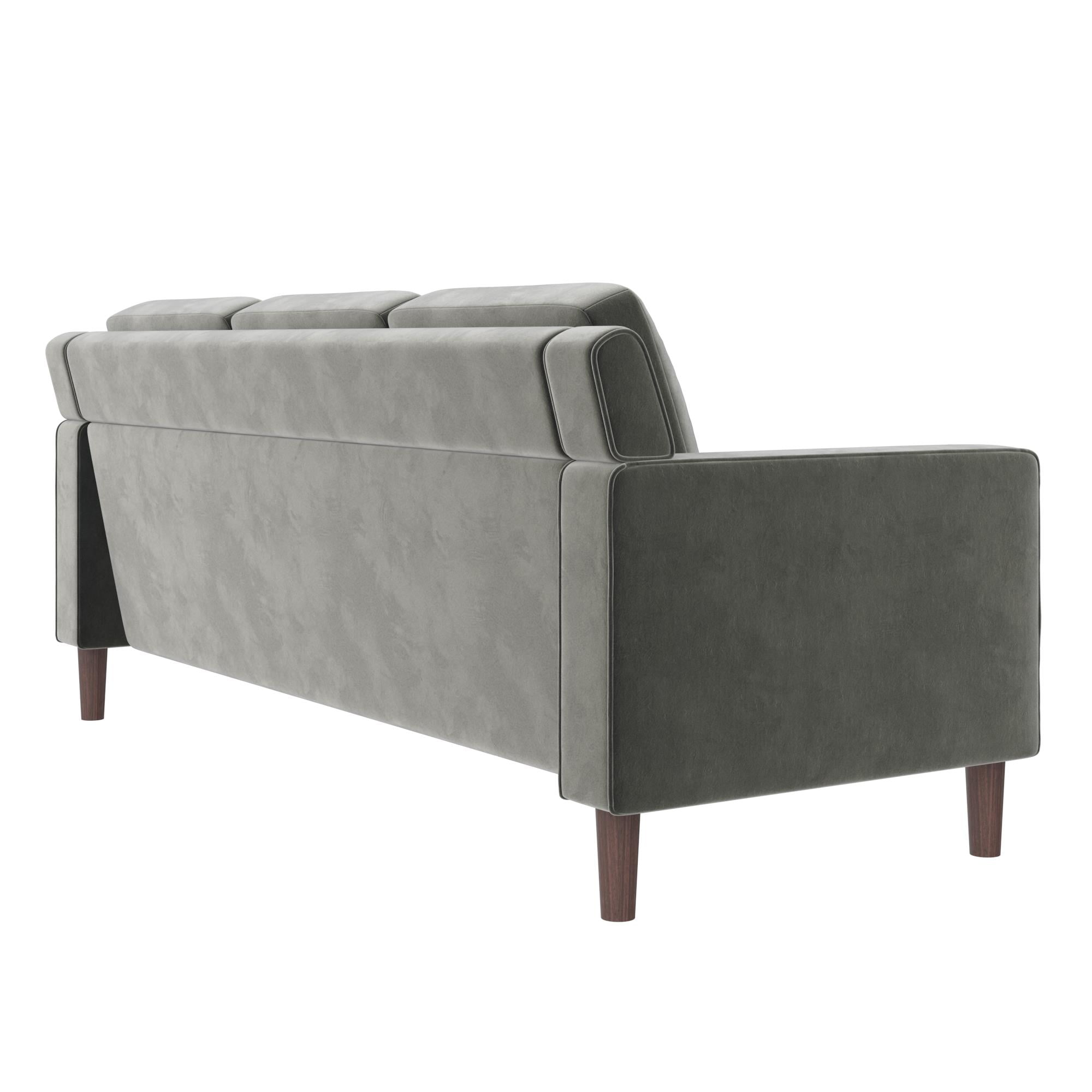 DHP Bryanna 3 Seater Sofa, Gray Velvet