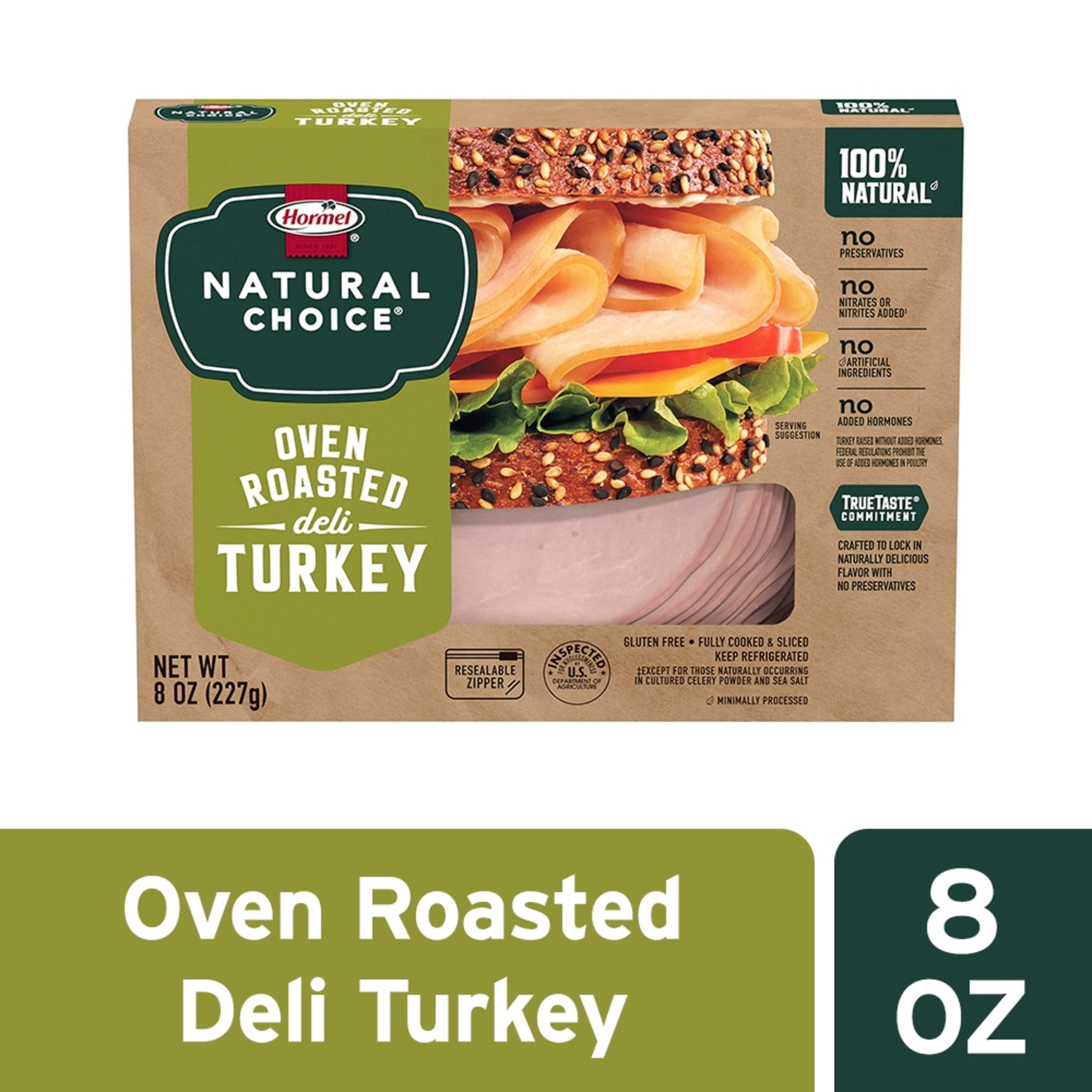 Hormel Natural Choice Oven Roasted Turkey Deli Lunchmeat, 8 oz Resealable Package