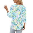 thumbnail image 5 of Jsaierl 3/4 Length Sleeve Womens Tops Casual V Neck Shirts Fashion Graphic Petite Blouses Work Loose Fit Tunic Top S-2XL, 5 of 7