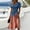Blue, variant on Elowen American 250th Anniversary Elegant Dresses For Women V-neck Short-sleeved Summer Fit & Flare Empire Dress Sky Blue XL