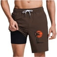 thumbnail image 2 of Ceisia Men's Quick Dry 2-in-1 Board Shorts with Palm Tree Print & Elastic Drawstring Waist Gifts, 2 of 6