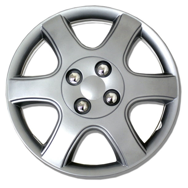 Set of 4 Metallic Silver Hubcaps 14" WSC888S14 Hub Caps Wheel Skin