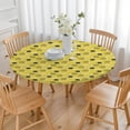 thumbnail image 3 of Yellow Cute Hedgehog Round Fitted Tablecloth with Elastic Edge,Dining Table Cover Waterproof,Outdoor Round Tablecloth for Camping,Dining,Indoor and Outdoor, 3 of 7