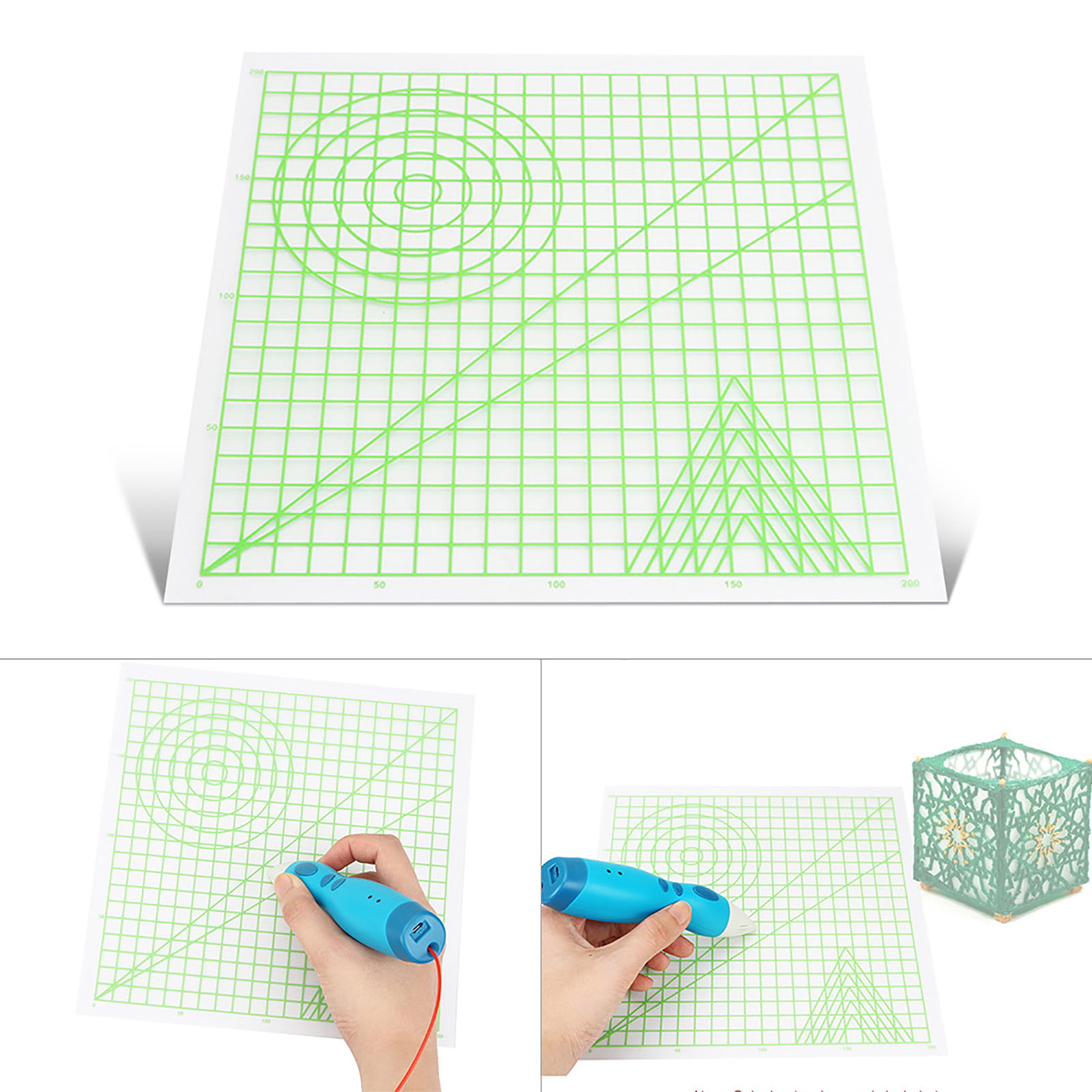 Gift for Boys and Girls 3D Printing Pen Mat 3D Drawing Tools Large Multi-Shaped Silicone 3D Drawing Pen Basic Template Printing Mat 