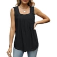 thumbnail image 4 of Fashionable Sleeveless Vest Unique Hollow Out Pattern And Irregular Hemline Square Neck Tanks Top for Women and Girls, 4 of 9