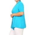 thumbnail image 3 of Moa Collection Women's Plus Size Short Sleeves Draped Open Front Casual Solid Cardigan, 3 of 5