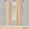 thumbnail image 2 of Ambesonne Christmas 4-Panel Curtains, New Years Tree Ornaments, 56"x63", Pale Peach and Multicolor, 2 of 4