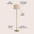 thumbnail image 4 of JONATHAN Y Harper 61" Crystal / Metal LED Floor Lamp, Brass Gold/Clear, JYL2029A, 4 of 7