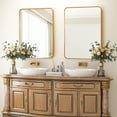 "BEAUTYPEAK HOME BATHROOM WIDE LONG 26""x38"" Wall Mirror Rounded