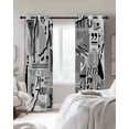 thumbnail image 4 of Torn Paper Blackout Curtains for Bedroom Living Room Darkening Curtains 96 Inches Long Vintage Abstract Collage Newspaper Art Window Curtain 2 Panels Set Window Treatment Grommet Drapes 52"x96", 4 of 9