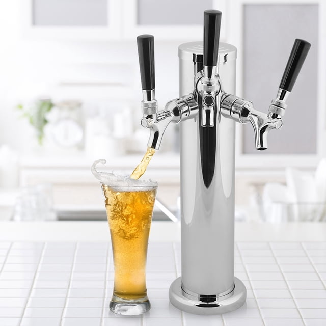 Dispensador de cerveza de barril ANGGREK Acero inoxidable Triple grifo 3 grifos