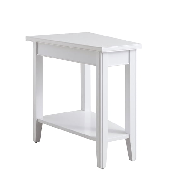 Leick Home 10502-WT Laurent Recliner Wedge Table with Shelf, White