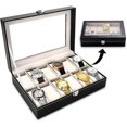 thumbnail image 1 of Caja para relojes, caja de exhibición para relojes, caja para relojes, caja para relojes con 12 ranuras, caja de almacenamiento con forro de terciopelo suave, caja de exhibición para relojes, 1 of 5