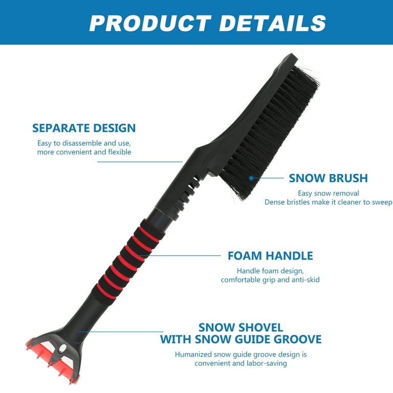 SEAAES Ice Scraper with Snow Brush for Car Windshield, Upgraded