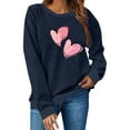 thumbnail image 6 of Valentines Sweatshirts for Women Cute Crew Neck Sweatshirt Heart Print Long Sleeve Shirt Fashion Trendy Outfits, 6 of 7