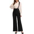 thumbnail image 3 of INSPIRE CHIC Women's Jumpsuits Adjustable Straps Wide Leg Suspenders Overall Jumpsuits XS Black, 3 of 7