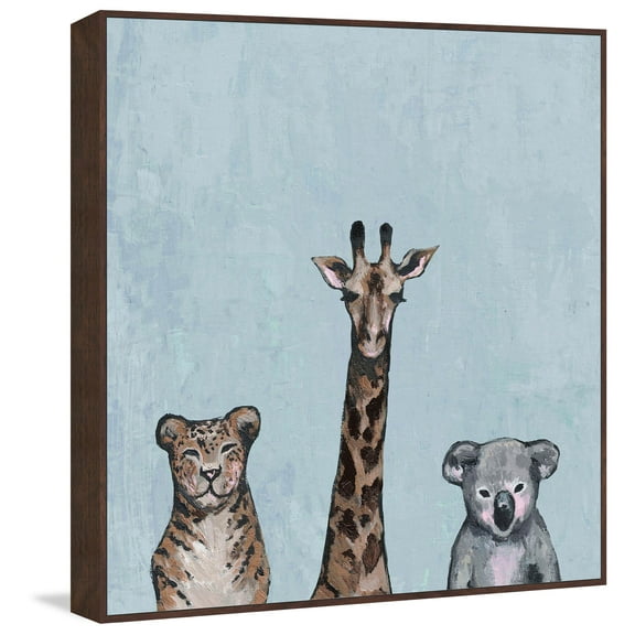 Furry Trio II Floater Framed Painting Print on Canvas