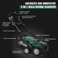 thumbnail image 2 of Elleree 16 in 2-IN-1 Electric Lawn Dethatcher and Scarifier with Extra Large Collection Bag, 15 Amp Push Walk-Behind Scarifier & Dethatcher Gardening Equipment, 2 of 10
