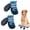 Blue, variant on (4Pcs)Dog Waterproof Boots Shoes Anti-Slip Booties, with Adjustable Strap and Reflective Strip, Premium Paw Protector Fit for Medium and Large Dogs
