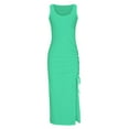 thumbnail image 4 of IROINNID Rollbacks Wedding Guest Dresses for Women Semi Formal Evening Night Casual Homecoming Dress Summer Sleeveless High Waist Ruched Sexy High Slit Trendy Sheath Dress,Mint Green, 4 of 6