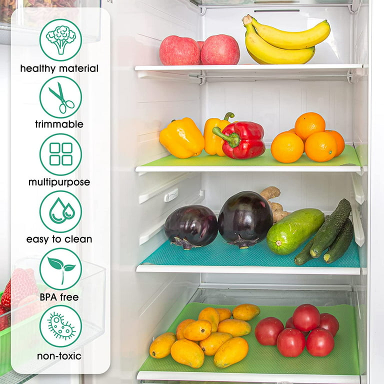 Refrigerator Liners for Shelves (4 Pack) - Refrigerator Shelf