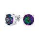 thumbnail image 1 of Black Mystic Rainbow CZ Stud .925 Earrings Silver Round/Square 510MM, 1 of 5