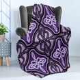 thumbnail image 4 of Celtic Soft Flannel Fleece Throw Blanket, Unique Celtic Knot with Swirling and Twisted Line Details Print, Cozy Plush for Indoor and Outdoor Use, 50" x 70", Violet Lilac, by Ambesonne, 4 of 5