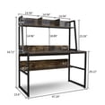 thumbnail image 4 of Lavievert Computer Desk with Hutch and Bookshelf 47 Inches Office Desk Laptop Table Studying Writing Desk Workstation for Home & Office - Rustic Brown, 4 of 7