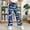 Blue, variant on Trendfront Girls Wide Leg Pants Cool Camo Print Athletic Long Cut Sport Slacks Fashion Bell Bottom Flare Kids Casual Trousers Age 1-14Y