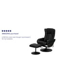 thumbnail image 4 of Flash Furniture Poppy Massaging Multi-Position Plush Recliner with Side Pocket and Ottoman in Black LeatherSoft, 4 of 12