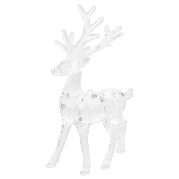 Homoyoyo Christmas Reindeer Figurine Acrylic Elk Statue Holiday Table Decor for Home and Office