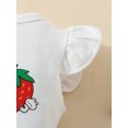 thumbnail image 6 of Suealasg Toddler Girls Outfits Strawberry Bunny Letter Print Crew Neck Fly Sleeve T-Shirts Tops and Buttons Skirts Infant Baby Girls 2 Piece Summer Clothes Set, 6 of 9