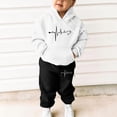thumbnail image 2 of Zylarhe Girls Boys Sweatshirt Girls Unisex Two Piece Hooded Tracksuit Set Hoodie and Sweatpants Outfit for Kids White 7-8 Years, 2 of 4