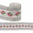 thumbnail image 1 of IBA Indianbeautifulart Silver Dori & Zari With Pink & Green Thread Dupion&nbsp;Trimming&nbsp;for Sewing DIY Craft by 3 Yard Border Lace Tape&nbsp;Trim, 1 Inch Wide, 1 of 7
