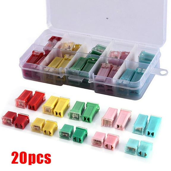 20 Pcs Box Shaped Mini Car Fuse Combination Kit Square Set Accessories for 20-60A