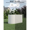 thumbnail image 3 of Galvanized Raised Garden Bed Planter Box 2x4x2ft - Oval Deep White, Rust-Proof Metal for Vegetables & Outdoor Flowers (1-Pack), 3 of 9
