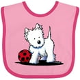 thumbnail image 3 of Inktastic Westie with Ball Boys or Girls Baby Bib, 3 of 4