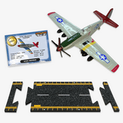 Hot Wings P-51 Mustang (Tuskegee Airmen) Die Cast Collectible Plane with Connectible Runway #1 Seller in Aviation Museums Nationwide