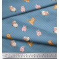 thumbnail image 3 of Soimoi Velvet Fabric Circle,Pig & Sheep Kids Decor Fabric Printed Yard 58 Inch Wide, 3 of 3