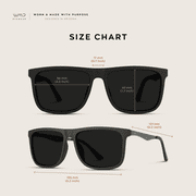 WearMe Pro - Flat Top Polarized Lens Square Black Sunglasses for Men