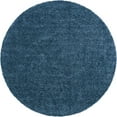 thumbnail image 3 of Unique Loom Davos Shag Collection Area Rug - Solid (6' 1" Round Marine Blue), 3 of 7