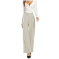 thumbnail image 2 of Kureaily Drape Slimming High Waisted Solid Color Wide Leg Pants Casual Suit Pants Straight Leg Pant, 2 of 5