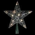 thumbnail image 3 of Northlight 9" Lighted Silver Wire Star Christmas Tree Topper - White LED Lights, 3 of 4
